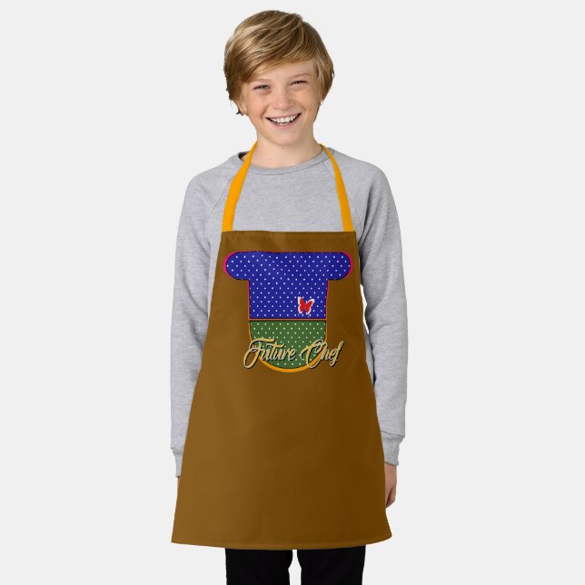Future Chef Kids Brown   Apron (Worn)
