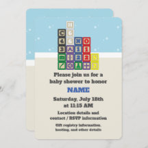 Future Chemist's Blocks Baby Shower Invitation