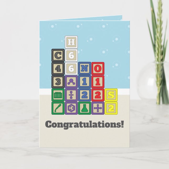 Future Chemist's Blocks Greeting Card (Front)