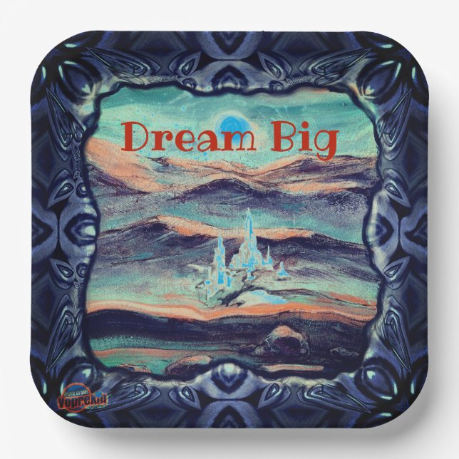 Future City of Light Dream Big Paper Plate (Front)