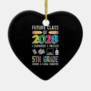Future Class of 2028 Survived & Passed 5th Grade Ceramic Ornament