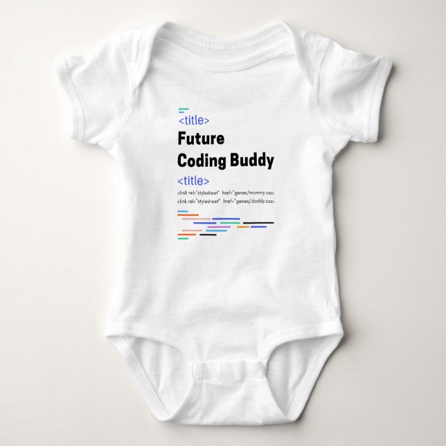 Future Coding Buddy Cute Developer Baby Bodysuit (Front)