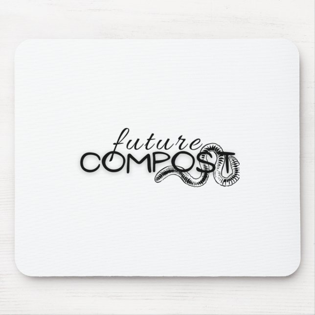 Future Compost With Worm (dark) Sticker  Mouse Pad (Front)