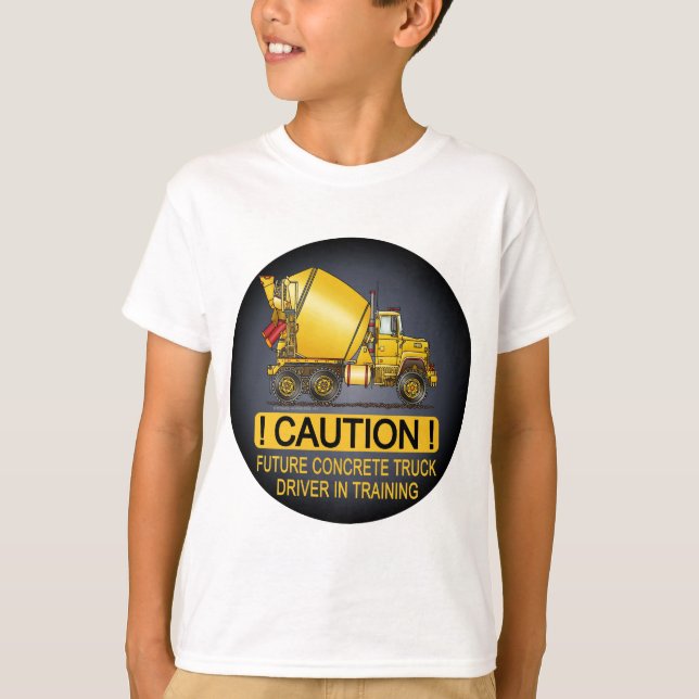 Future Concrete Truck Driver Kids T-Shirt (Front)