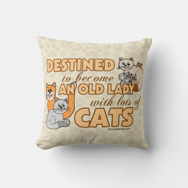 Future Crazy Cat Lady Funny Saying Design Cushion (Front)
