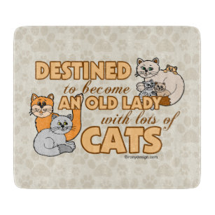 Future Crazy Cat Lady Funny Saying Kitchen Cutting Board