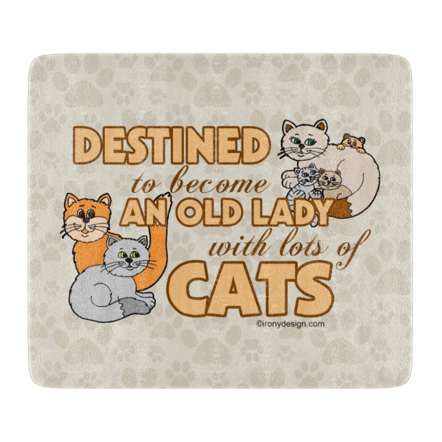 Future Crazy Cat Lady Funny Saying Kitchen Cutting Board (Front)