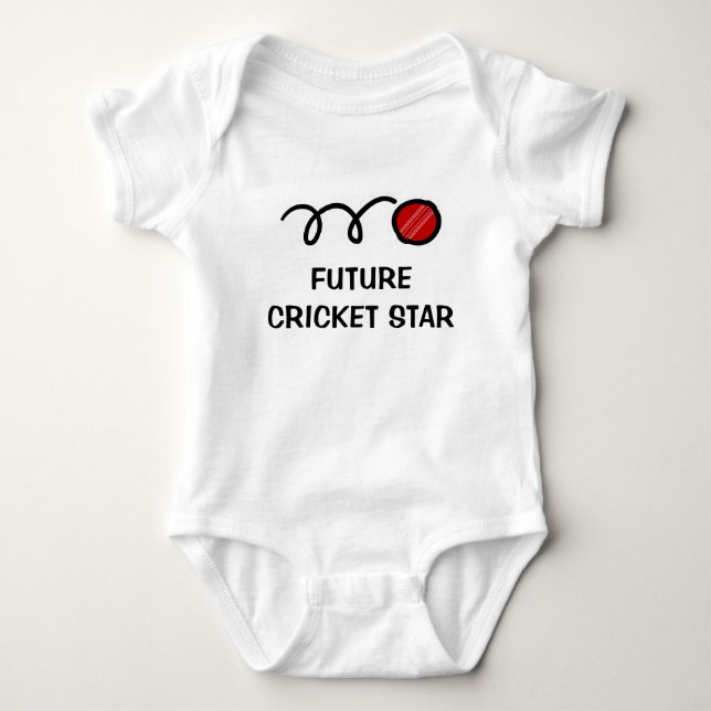 Future cricket player | Cute baby clothing Bodysuit (Front)