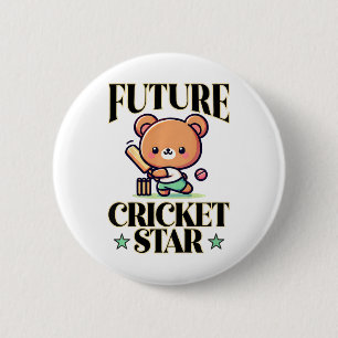 Future Cricket Star 6 Cm Round Badge