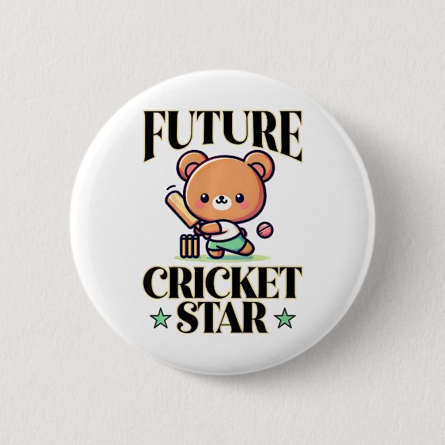 Future Cricket Star  6 Cm Round Badge (Front)