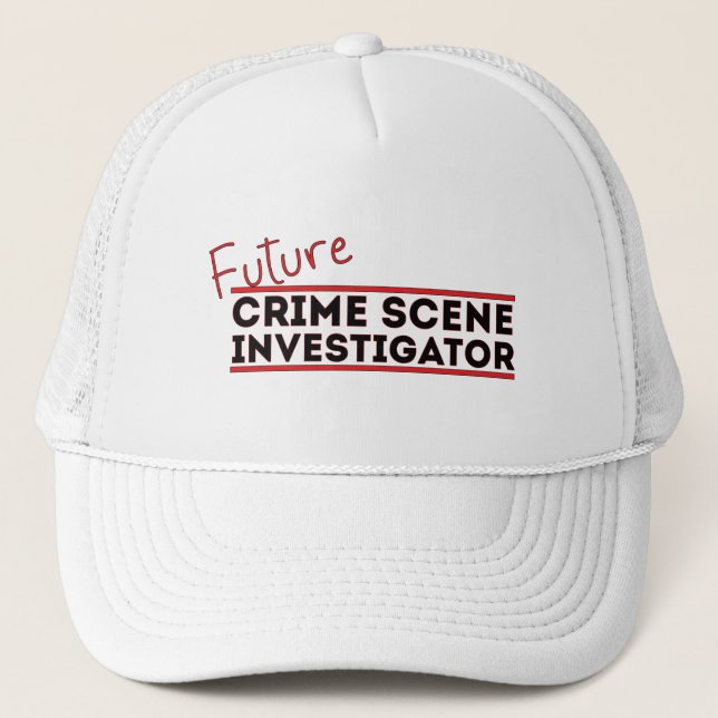 Future Crime Scene Investigator Trucker Hat (Front)