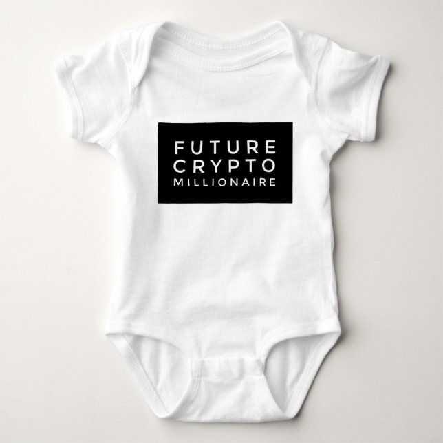 Future Crypto Millionaire Baby Big Block Design Bodysuit (Front)