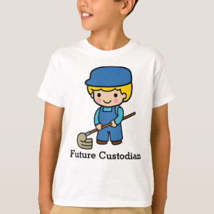 Future Custodian with Mop T-Shirt
