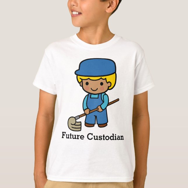 Future Custodian with Mop T-Shirt (Front)