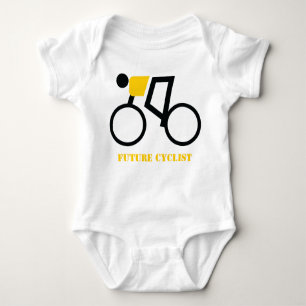 Future cyclist riding his bicycle custom baby bodysuit