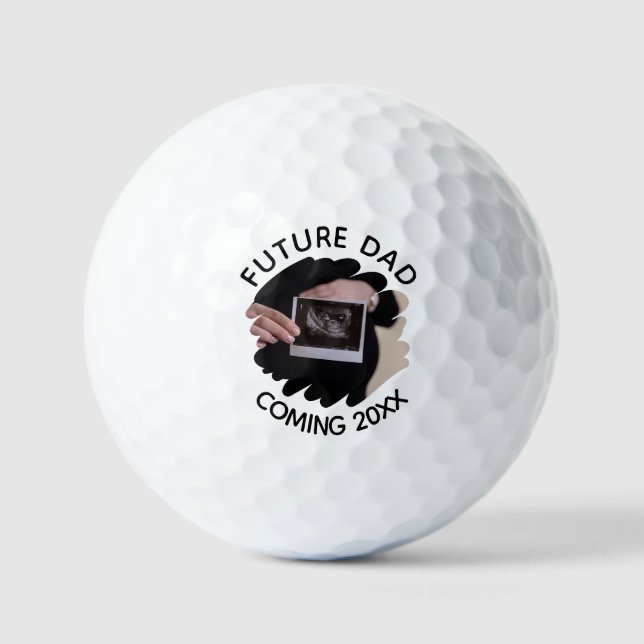 Future Dad Coming 2023 With Personalised Photo Golf Balls (Front)