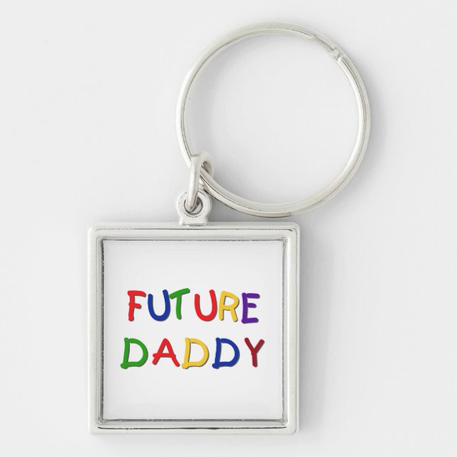 Future Daddy Primary Colours T-shirts and Gifts Key Ring (Front)