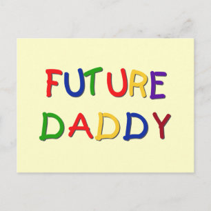 Future Daddy Primary Colours Tshirts and Gifts Postcard
