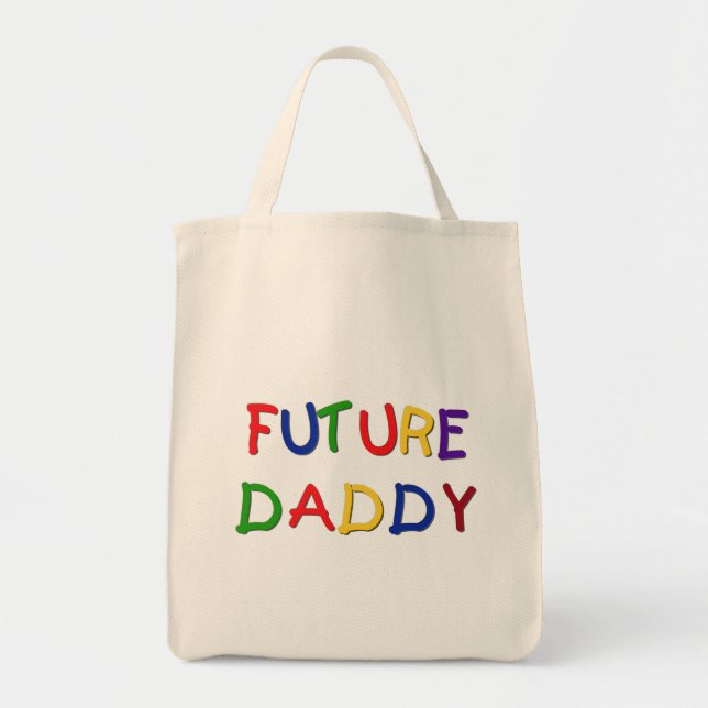 Future Daddy Primary Colours Tshirts and Gifts Tote Bag (Front)
