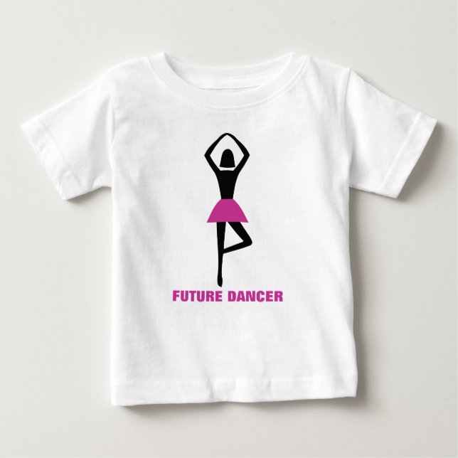 Future dancer, ballerina black, hot pink custom baby T-Shirt (Front)