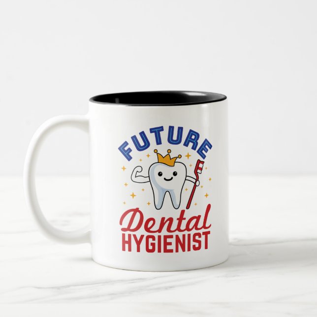 Future Dental Hygienist RDH Two-Tone Coffee Mug (Left)