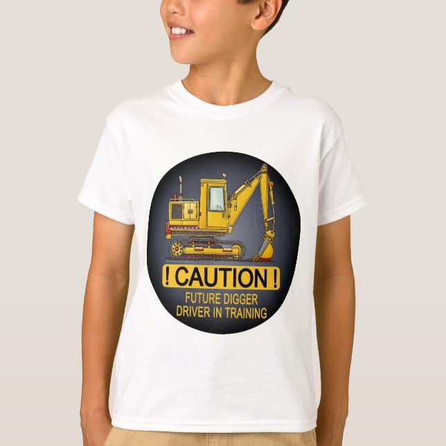 Future Digger Shovel Driver Kids T-Shirt (Front)