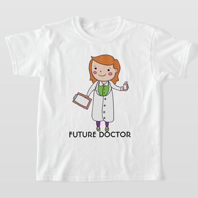 Future Doctor Girl with Red Hair T-Shirt (Laydown)