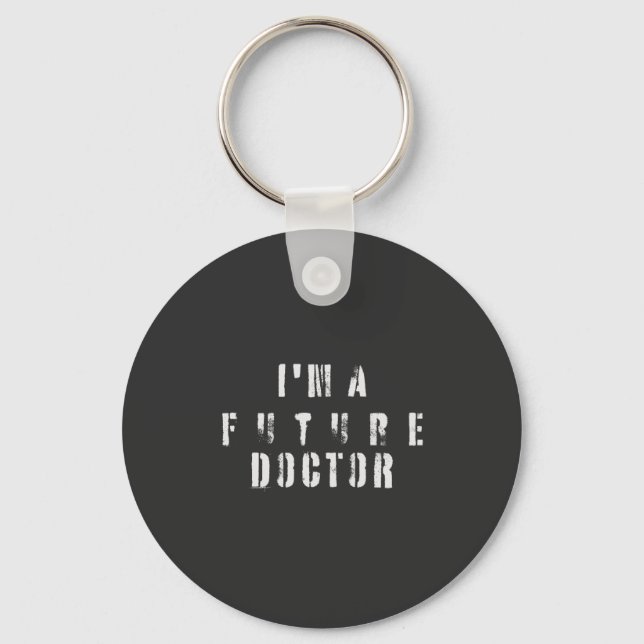 Future Doctor Grunge Typography Design Key Ring (Front)