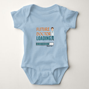Future Doctor Loading Blue Funny Make Your Own Boy Baby Bodysuit