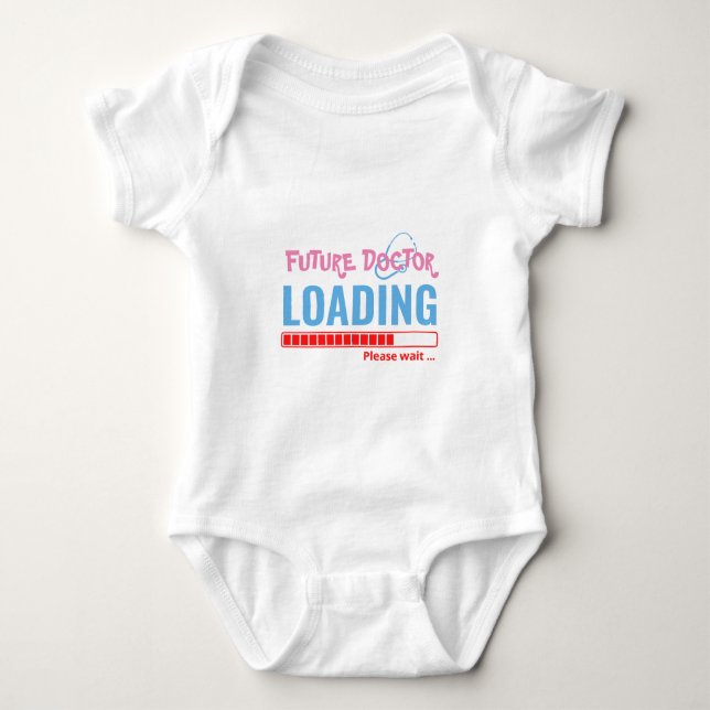 Future Doctor Loading Funny Personalised Unisex Baby Bodysuit (Front)