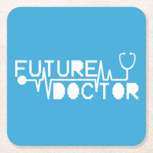 Future doctor medecine Stethoscope Square Paper Coaster