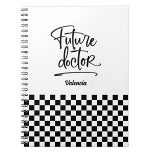 Future Doctor Personalised Chequered Notebook