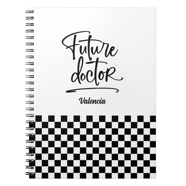 Future Doctor Personalised Chequered Notebook (Front)