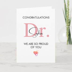 Future Doctor Personalised Name So Proud of You Card