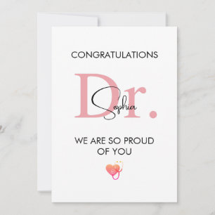 Future Doctor Personalised Name So Proud of You Card