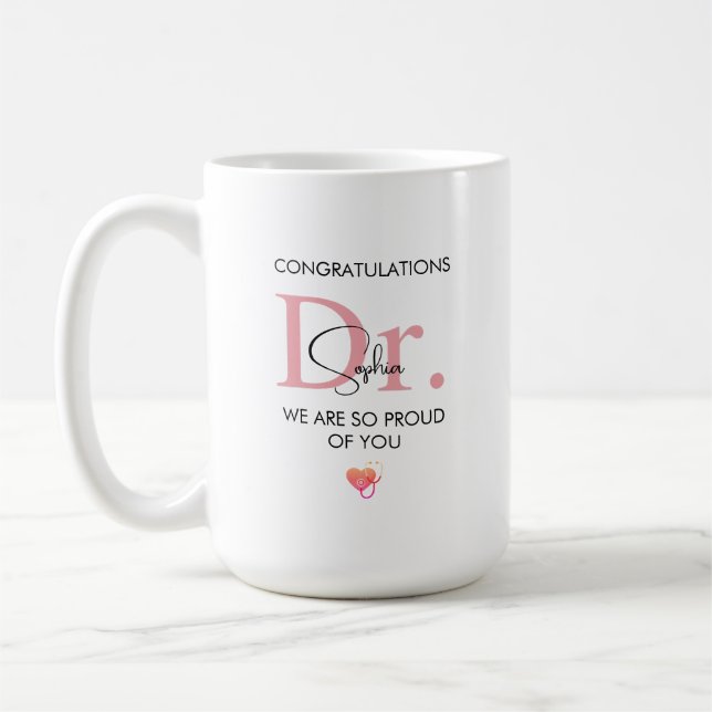 Future Doctor Personalised Name So Proud of You Coffee Mug (Left)
