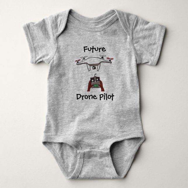 Future Drone Pilot baby romper jump suit Bodysuit (Front)