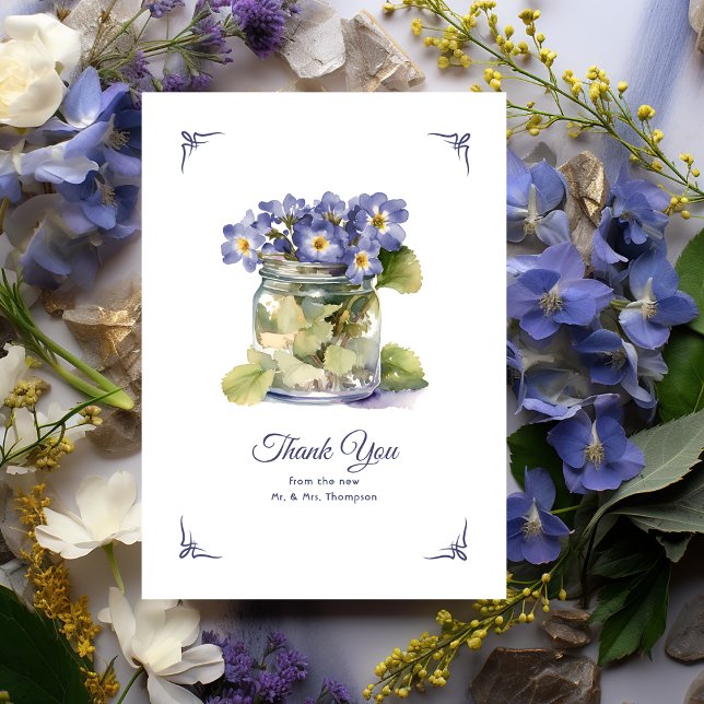 Future Dusk Common Evening Primrose Floral Wedding Thank You Card (Future Dusk Wedding)