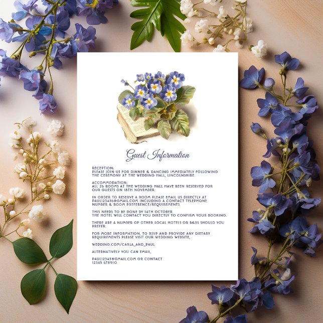 Future Dusk Common Evening Primrose Guest Details Enclosure Card (Future Dusk Wedding)