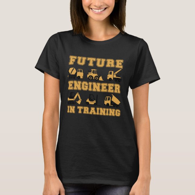Future Engineer in Training cute construction Kids T-Shirt (Front)