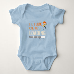 Future Engineer Loading Blue Funny Make Your Own Baby Bodysuit