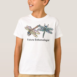 Future Entomologist Peach and Blue Dragonflies T-Shirt