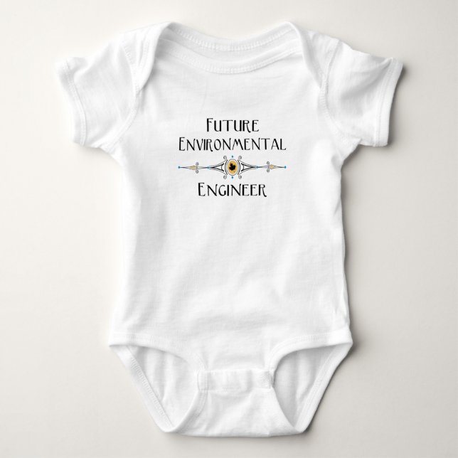 Future Environmental Engineer Decorative Line Baby Bodysuit (Front)