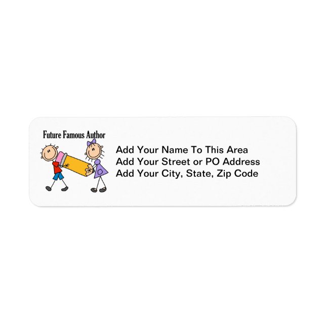 Future Famous Author Return Address Label (Front)