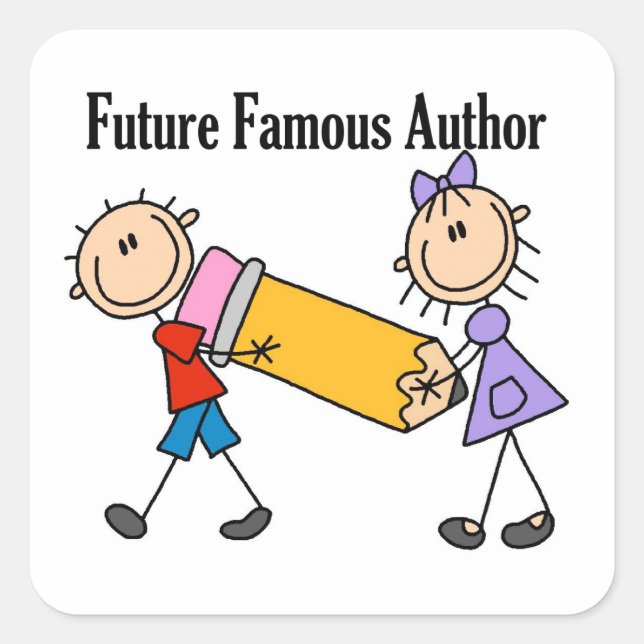 Future Famous Author Square Sticker (Front)