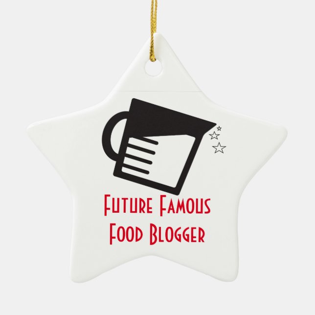 Future Famous Food Blogger Ceramic Tree Decoration (Front)