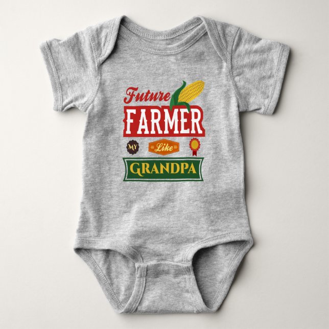 Future Farmer Like My Grandpa Baby Bodysuit (Front)