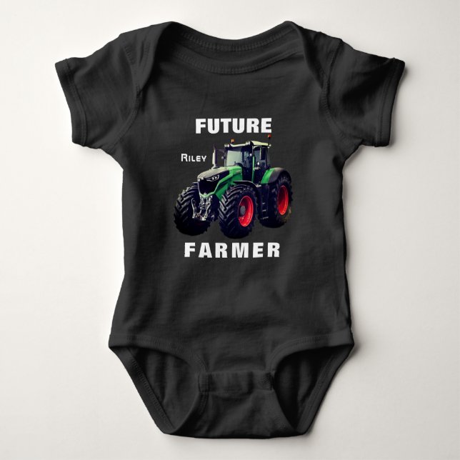 "Future  Farmer"  & Tractor Baby Bodysuit (Front)