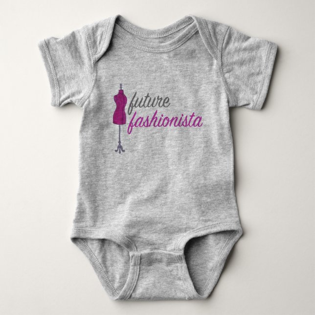 Future Fashionista Fashion Design Sewing Mannequin Baby Bodysuit (Front)
