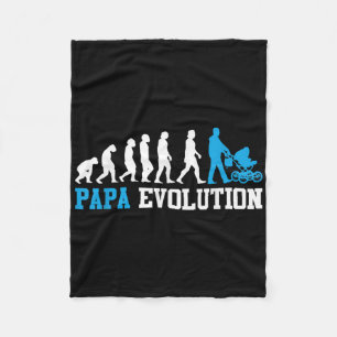 Future Father Papa Evolution Funny Fatherhood  Fleece Blanket